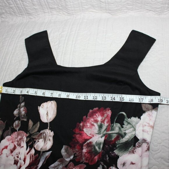 Vivienne Tam Women's Black Floral Print Sleeveless Shift Tank Dress Size 12 - Picture 6 of 8